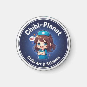 Official Chibi-Planet logo: sassy nursing magnet