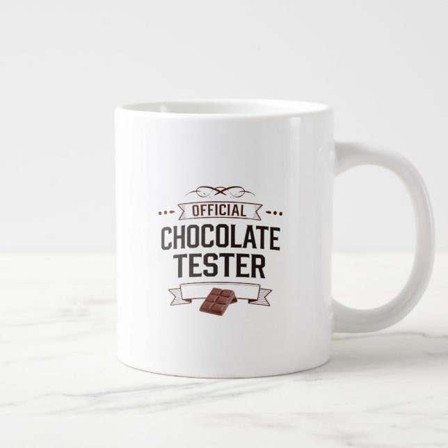 "Official Chocolate Tester Gifts  Large Coffee Mug (Right)