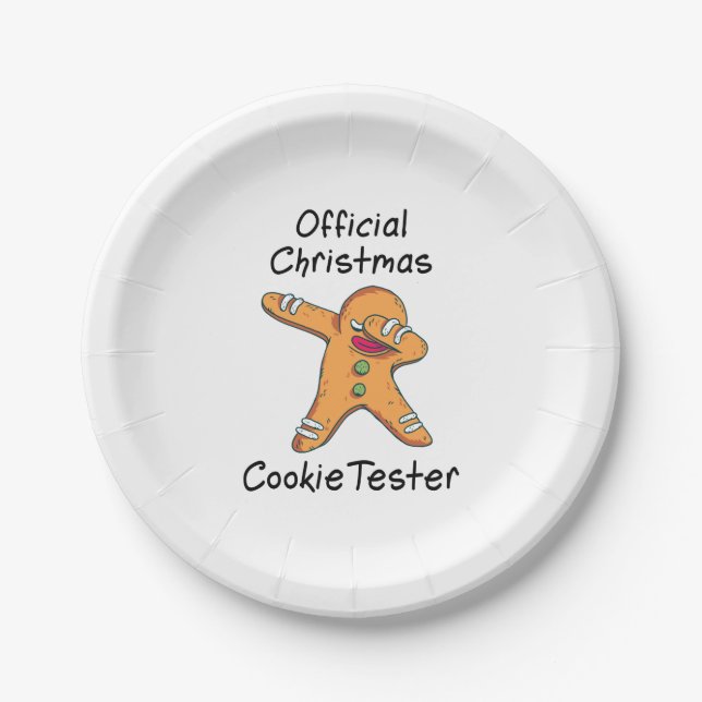 Official Christmas cookie tester Paper Plate (Front)