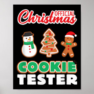 Official Christmas Cookie Tester T Shirt Xmas Cute Poster