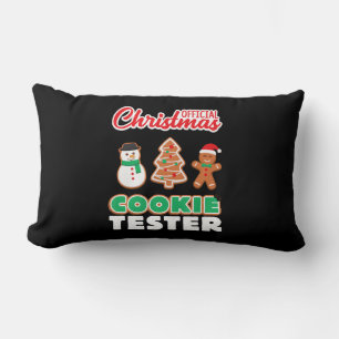 Official christmas cookie tester   xmas cute gift lumbar cushion
