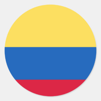 OFFICIAL COLOMBIA (1) FLAG CIRCULAR CLASSIC ROUND STICKER