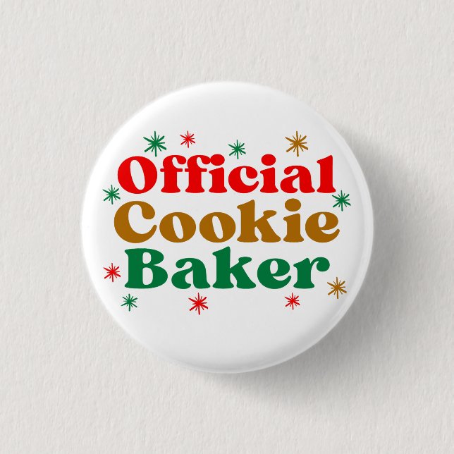 OFFICIAL COOKIE BAKER 3 CM ROUND BADGE (Front)
