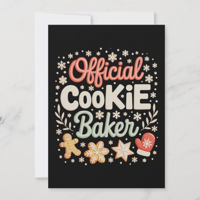 Official Cookie Baker Christmas Xmas Family Baking Holiday Card (Front)