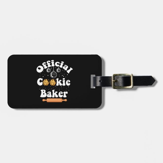 Official Cookie Baker Cookie Lovers Christmas Luggage Tag (Front Horizontal)