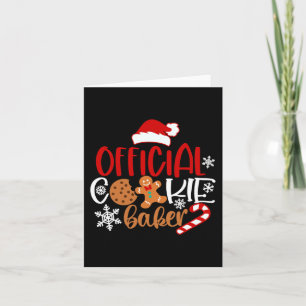 Official cookie baker snowflakes santa christmas p card