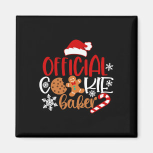Official cookie baker snowflakes santa christmas p magnet