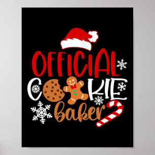 Official cookie baker snowflakes santa christmas p poster