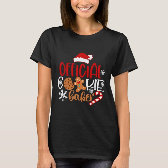 Official cookie baker snowflakes santa christmas p T-Shirt (Front)