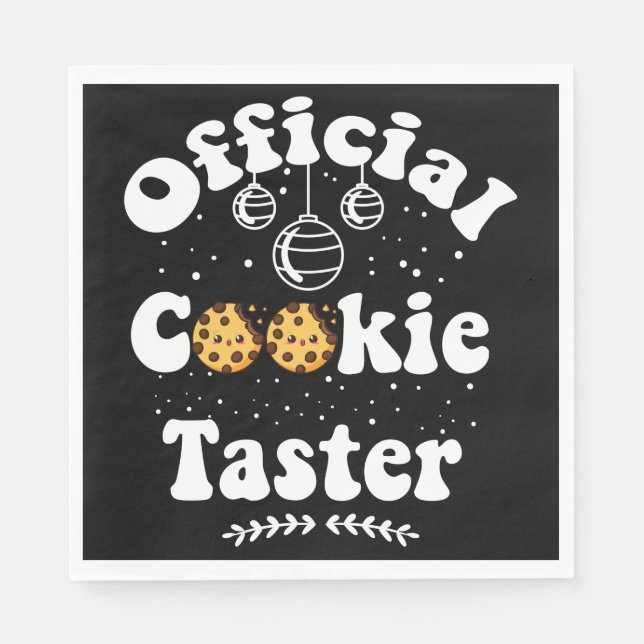Official Cookie Taster Cookie Lovers Christmas Napkin (Front)