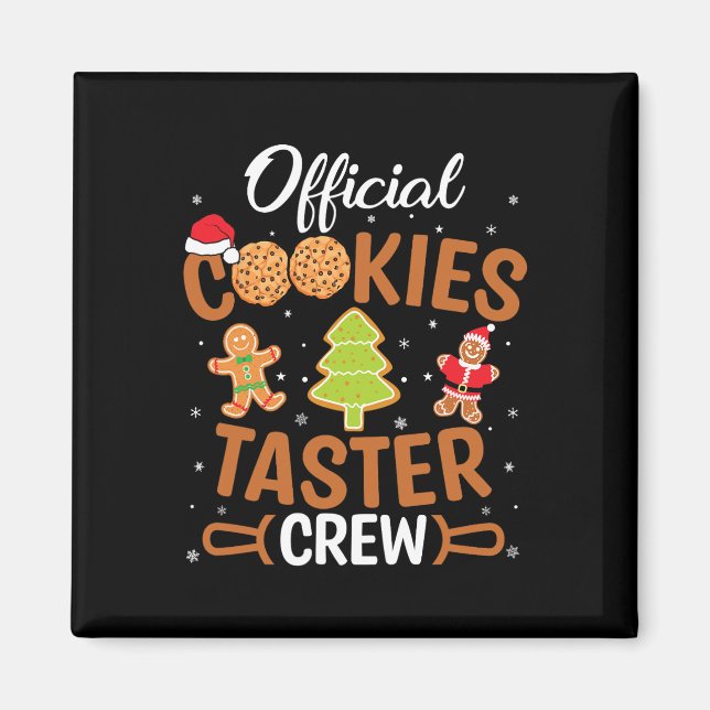 Official Cookie Taster Crew Christmas Baking Baker Magnet (Front)