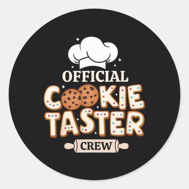 Official Cookie Taster Crew Funny Byking Team Fami Classic Round Sticker (Front)