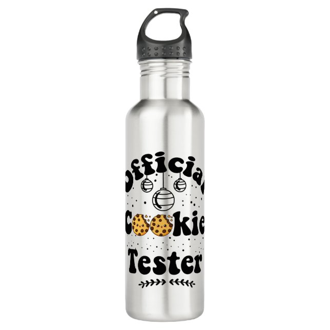 Official Cookie Tester Cookie Lovers Christmas 710 Ml Water Bottle (Front)
