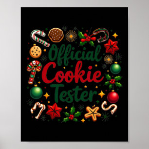Official Cookie Tester Funny Christmas Couples Mat Poster