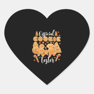 Official Cookie Tester Gingerbread Christmas Baker Heart Sticker