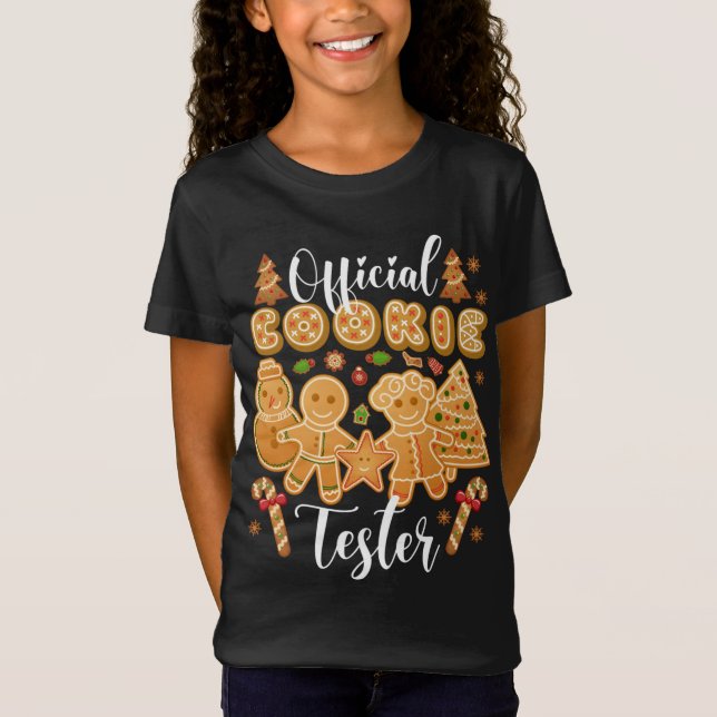 Official Cookie Tester Gingerbread Christmas Bakin T-Shirt (Front)