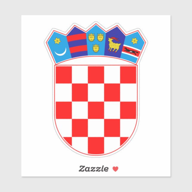Official Croatia Flag Emblem Sticker (Sheet)