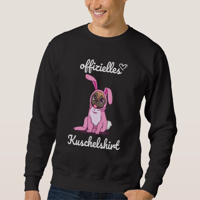 Official Cuddly  Pug  Partner Couple Sweatshirt (Front)