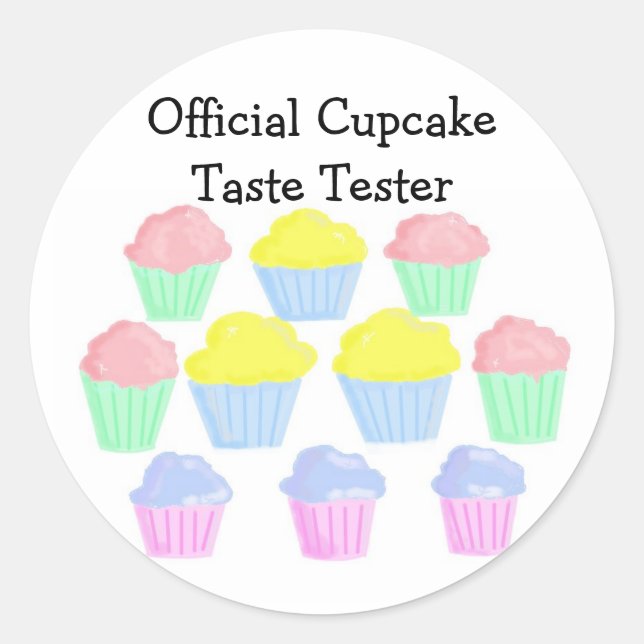 Official CupcakeTaste Tester Classic Round Sticker (Front)