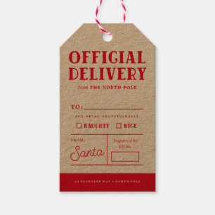 Official Delivery Holiday Kraft Gift Tags