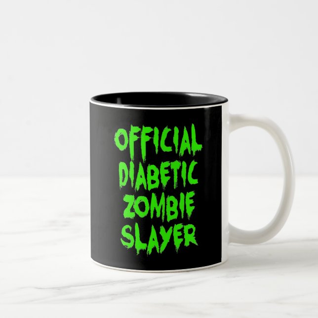 Official Diabetic Zombie Slayer Two-Tone Coffee Mug (Right)