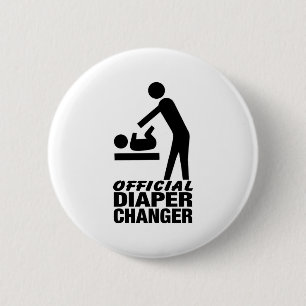 Official Diaper Changer 6 Cm Round Badge