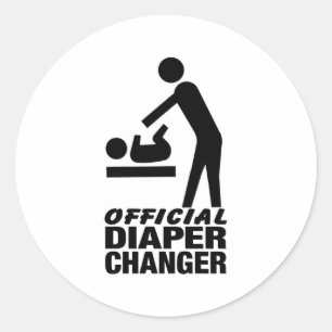 Official Diaper Changer Classic Round Sticker
