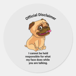Official Disclaimer My Face Classic Round Sticker