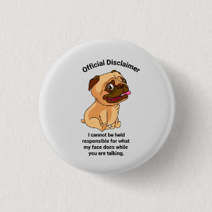 Official Disclaimer My Face Classic Round Sticker 3 Cm Round Badge