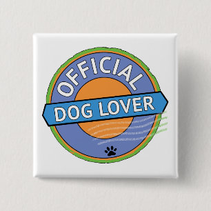 Official Dog Lover    15 Cm Square Badge