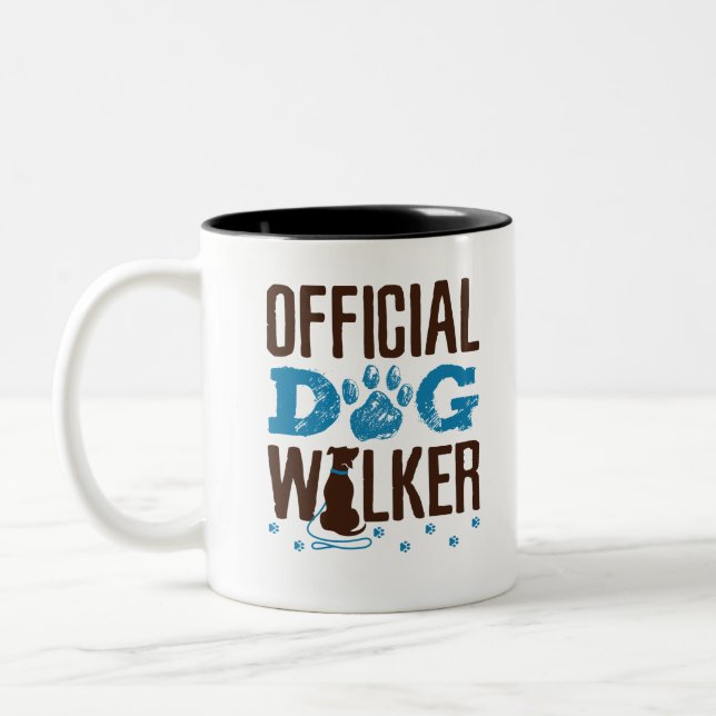 Official Dog Walker Two-Tone Coffee Mug (Left)