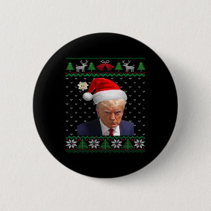 Official Donald Trump Mug Shot Ugly Christmas 6 Cm Round Badge