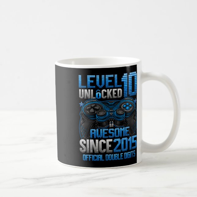 Official Double Digits Level 10 Unlocked 10th Birt Coffee Mug (Right)