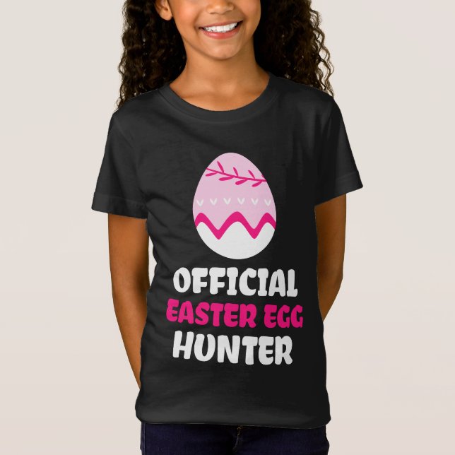Official Easter Egg Hunter Hot Pink Kids Shirt (Front)