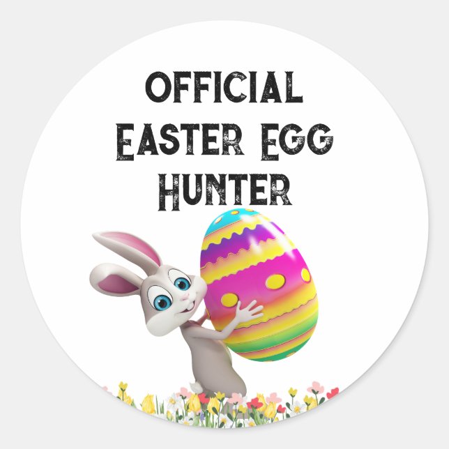 Official Easter Egg Hunter Sticker - editable (Front)