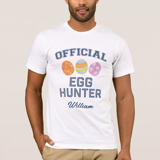Official Egg Hunter Custom Name Easter T-Shirt (Front)