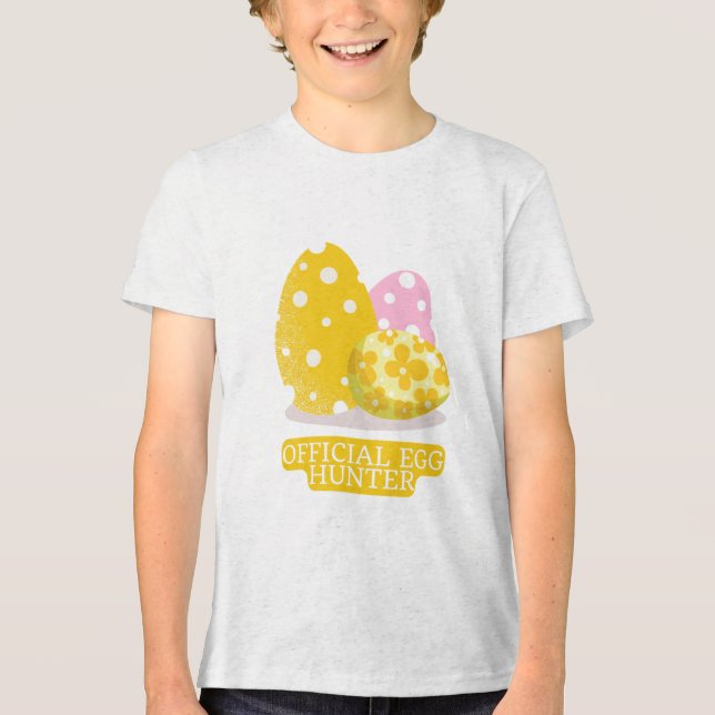 Official Egg Hunter | Fun Easter Tri-Blend T-Shirt Shirt (Front)