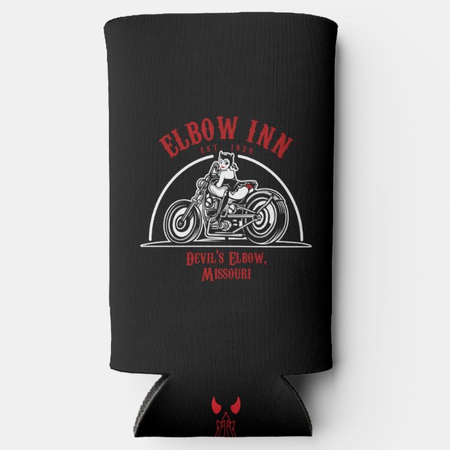 Official Elbow Inn® Biker Lucy Slim Can Cooler (Front)