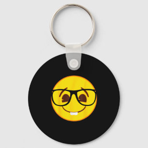 Official Emoji Nerd Gles Yellow Smile Face  Key Ring