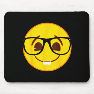 Official Emoji Nerd Gles Yellow Smile Face Mouse Pad