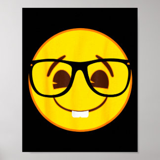 Official Emoji Nerd Gles Yellow Smile Face Poster