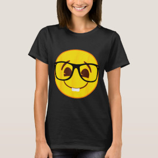 Official Emoji Nerd Gles Yellow Smile Face T-Shirt