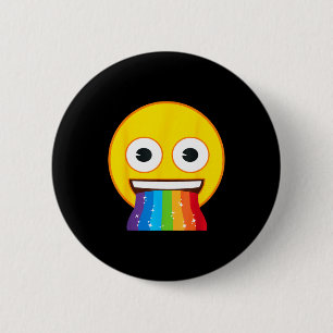 Official Emoji Rainbow Mouth Yellow Smile Face 6 Cm Round Badge