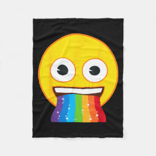 Official Emoji Rainbow Mouth Yellow Smile Face  Fleece Blanket