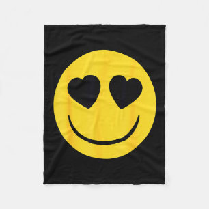 Official Emoji Retro Heart Eyes Yellow Smile Face  Fleece Blanket