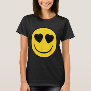 Official Emoji Retro Heart Eyes Yellow Smile Face  T-Shirt