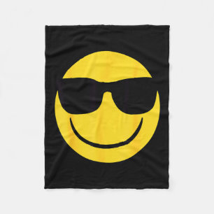 Official Emoji Retro Sungles Yellow Smile Face  Fleece Blanket