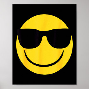 Official Emoji Retro Sungles Yellow Smile Face Poster