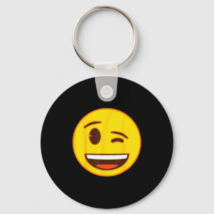 Official Emoji Wink Winking Yellow Smile Face  Key Ring