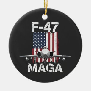 Official F47 Maga Fighter Jet F-47 Jet Fighter Air Ceramic Tree Decoration